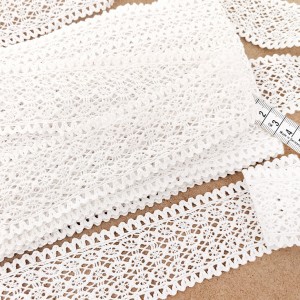 Destock lot 10.8m dentelle aux fuseaux coton blanche largeur 4.7cm