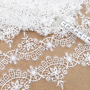 Destock lot 10m dentelle guipure fine haute couture blanche largeur 7.3cm