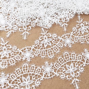 Destock lot 13m dentelle guipure fine haute couture blanche largeur 7.3cm