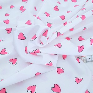 Destock 2.1m tissu jersey coton soyeux doux lisse coeur rose largeur 187cm
