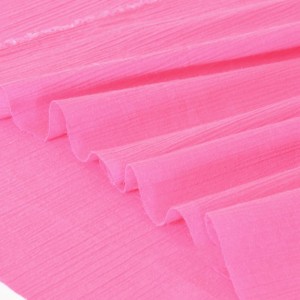 Destock 1m tissu crépon coton doux rose largeur 127cm 