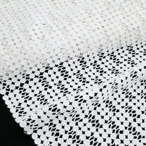 Destock 2m tissu dentelle guipure coton lourd fluide fleuri écru largeur 128cm 