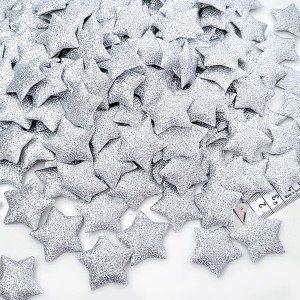 Destock 100 appliques étoile argenté matelassé scrabooking embellissement déco taille 4.3cm