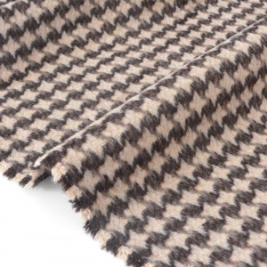 Destock 1.5m tissu velours de laine doux fluide motif graphique largeur 150cm 