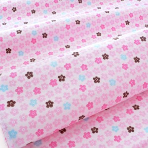 Destock 2.5m tissu flanelle coton doux fleuri rose largeur 160cm 