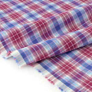 Destock 2.2m tissu japonais coton écossais doux carreaux tissé teint largeur 114cm 