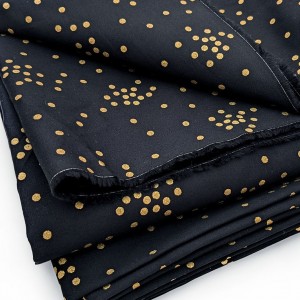 Déstock 3m tissu popeline coton fluide pois dorés fond noir largeur 148cm