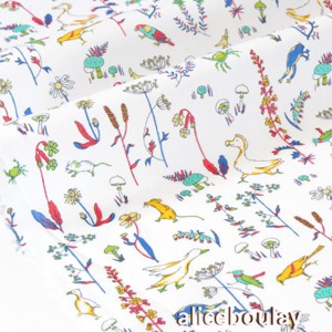 Tissu liberty tana lawn theo bleu rouge 0.5m