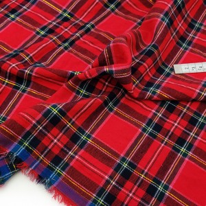 Destock 2.1m tissu coton tartan écossais fil doré extra-doux carreaux tissé teint largeur 152cm