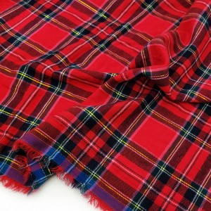 Destock 2.2m tissu coton tartan écossais fil doré extra-doux carreaux tissé teint largeur 152cm