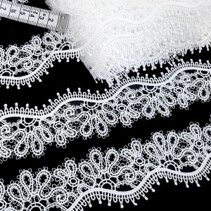 Destock 20m dentelle guipure fine haute couture blanche largeur 5cm
