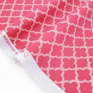 Déstock 2m tissu américain toile coton souple géométrique rose largeur 110cm