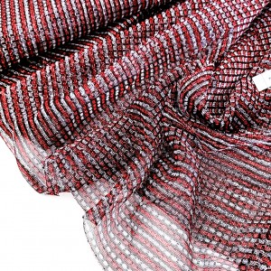 Déstock 2.6m tissu tulle lurex pailleté argenté rouge noir largeur 150cm