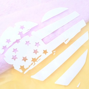 Destock transfert textile thermocollant coeur usa blanc taille 19x16cm