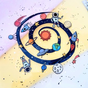 Destock transfert textile thermocollant l'astronaute taille 21x22cm