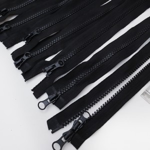 Destock 5 fermetures glissière zip séparables double curseur ouverture noir longueur 56cm