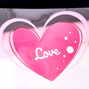 Destock transfert textile thermocollant applique cœur love rose taille 17x22cm