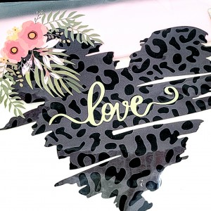 Destock transfert textile thermocollant applique cœur love fleur taille 19x22cm