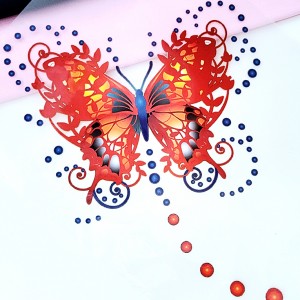 Destock transfert textile thermocollant applique papillon taille 17x22cm