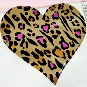 Destock transfert textile thermocollant applique cœur léopard taille 20x22cm