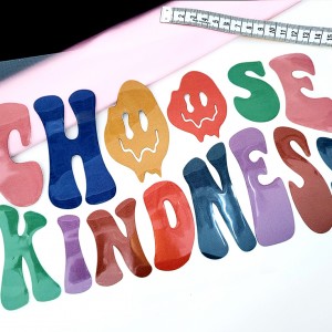 Destock transfert textile thermocollant applique thème halloween Choose kindness taille 15x28cm
