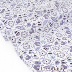 Destock tissu liberty tana lawn bobo gris mauve 0.95m