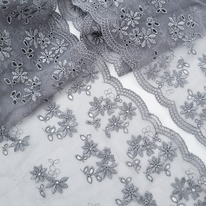 Destock lot 5m dentelle broderie tulle brodé fine haute couture largeur 17.5cm