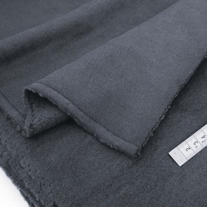 Destock 1.07m tissu jersey sweat molleton épais chaud gris foncé grande largeur 203cm 