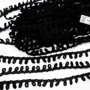 Destock 10m galon brides boutonnières noir largeur 1.4cm