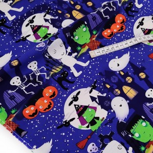 Destock 2m tissu américain coton patchwork thème halloween largeur 113cm