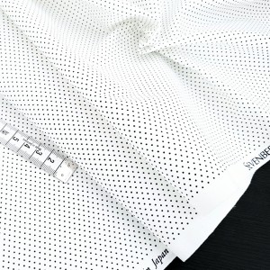 Destock 2.4m tissu japonais sevenberry popeline coton soyeux pois noir largeur 114cm