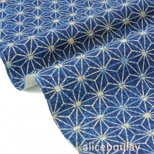 Destock 1.4m tissu japonais lin coton traditionnel étoiles asanoha largeur 145 cm