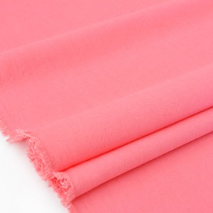 Tissu coton lavé doux couleur rose x 50cm 